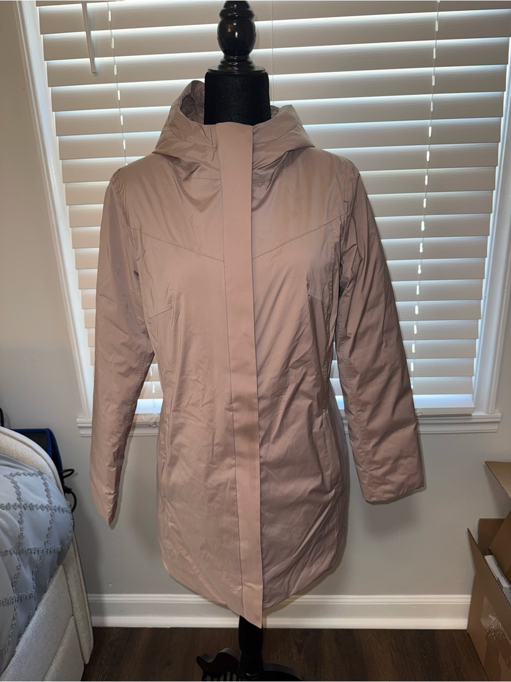 32 Degrees HEAT Women’s Hooded Longline Jacket Coat Blush Pink Size S